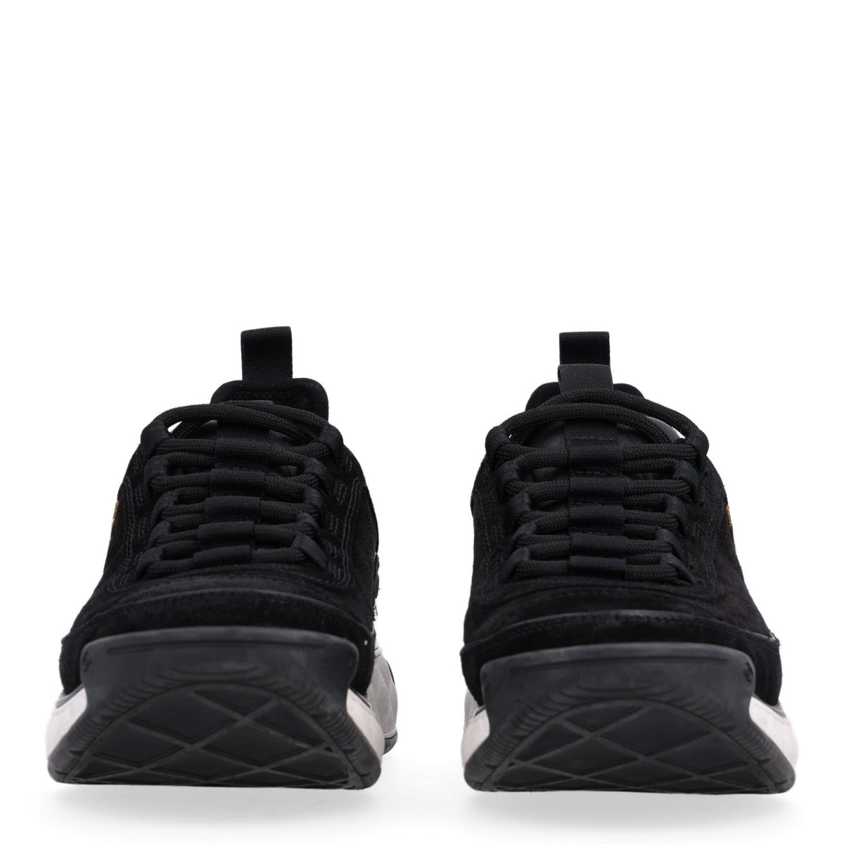 Suede Calfskin Nylon Grosgrain CC Sneakers 38 Black