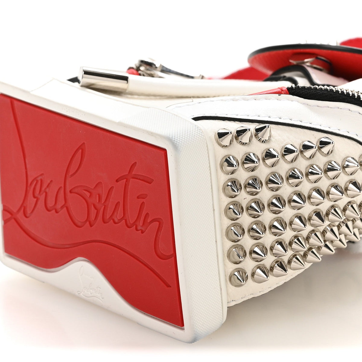 Calfskin Spiked Small Explorafunk Backpack White