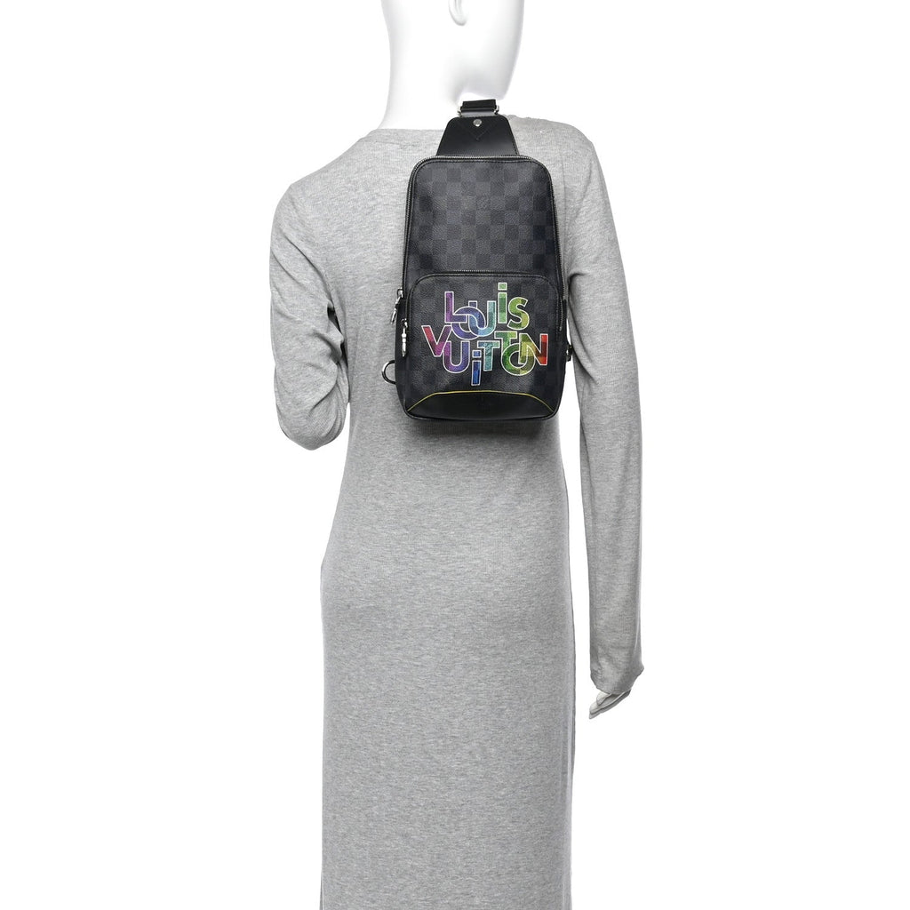 Damier Graphite Logo Avenue Sling Backpack Multicolor