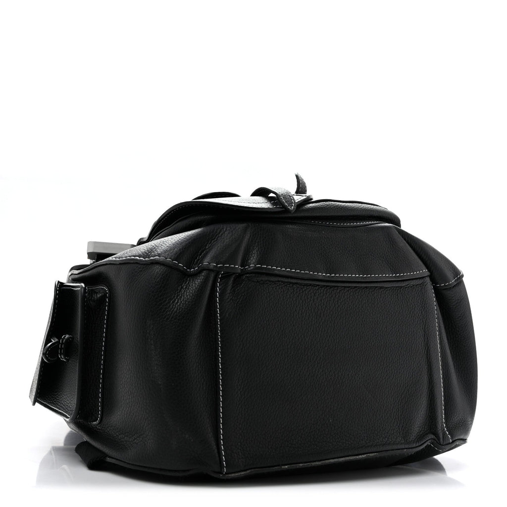 Grained Calfskin Maxi Gallop Backpack Black