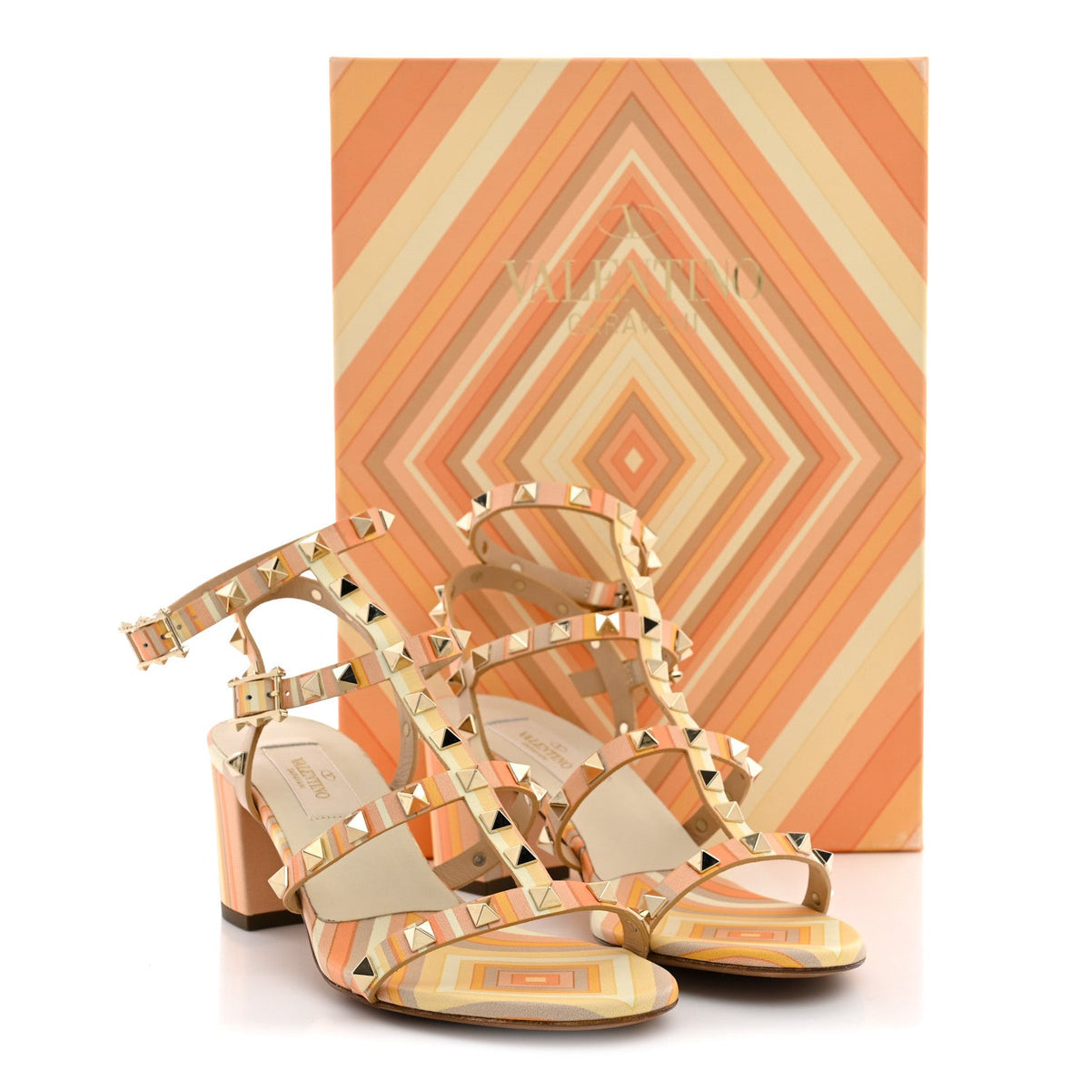 Nappa Native Couture 1975 Rockstud 60mm City Sandals 38 Mandarin Sorbet