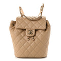 Caviar Quilted Mini Urban Spirit Backpack Beige