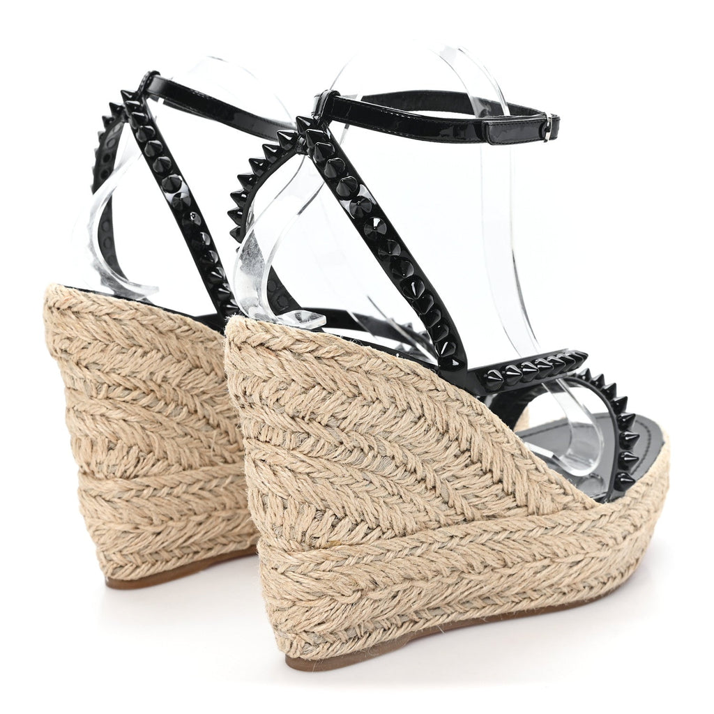 Patent Mafaldina 120 Wedge Sandals 41 Black