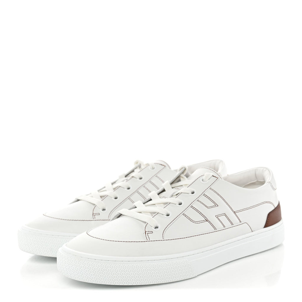 Calfskin Mens Deep Sneakers 44.5 White Gold