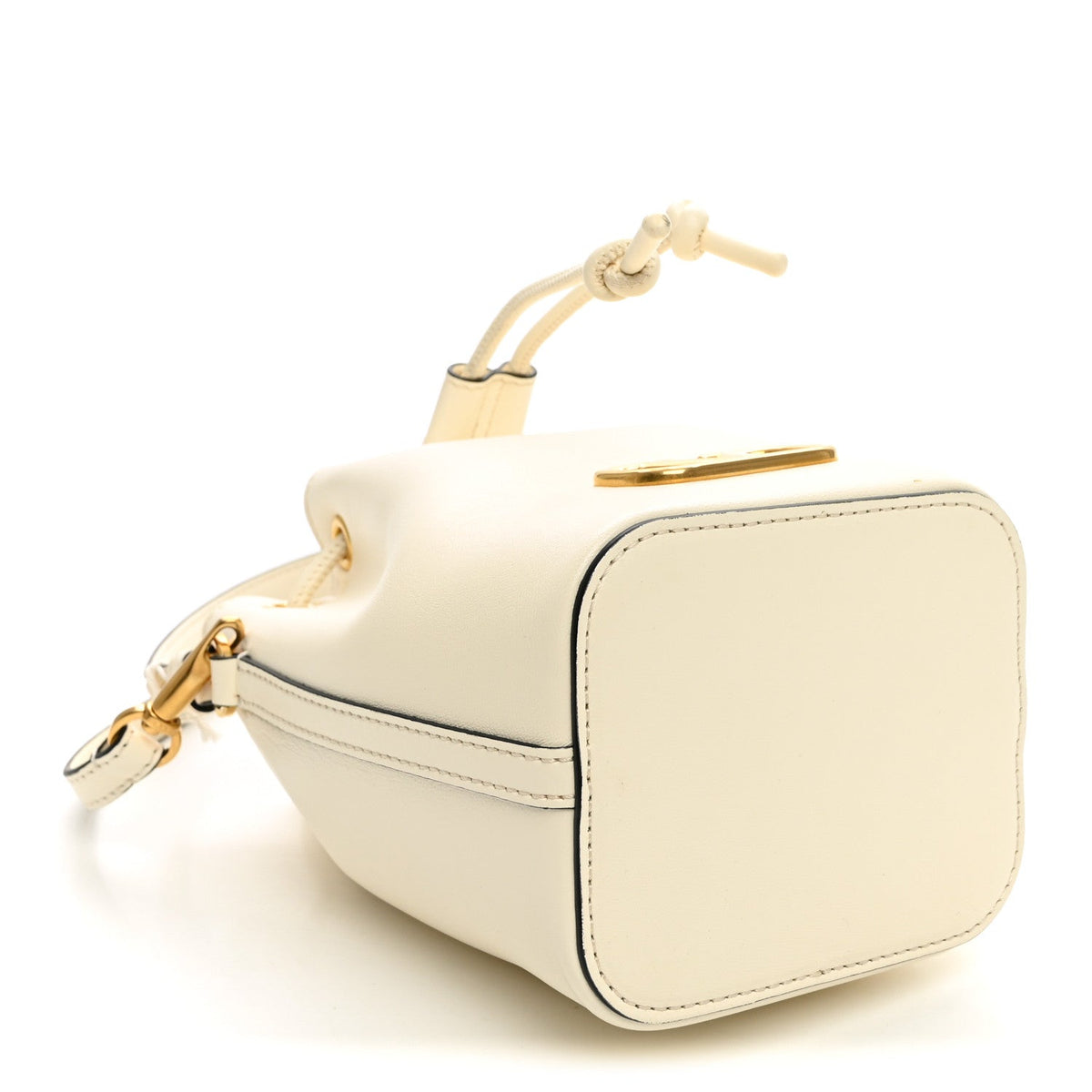 Nappa Mini VLogo Signature Bucket Bag Light Ivory