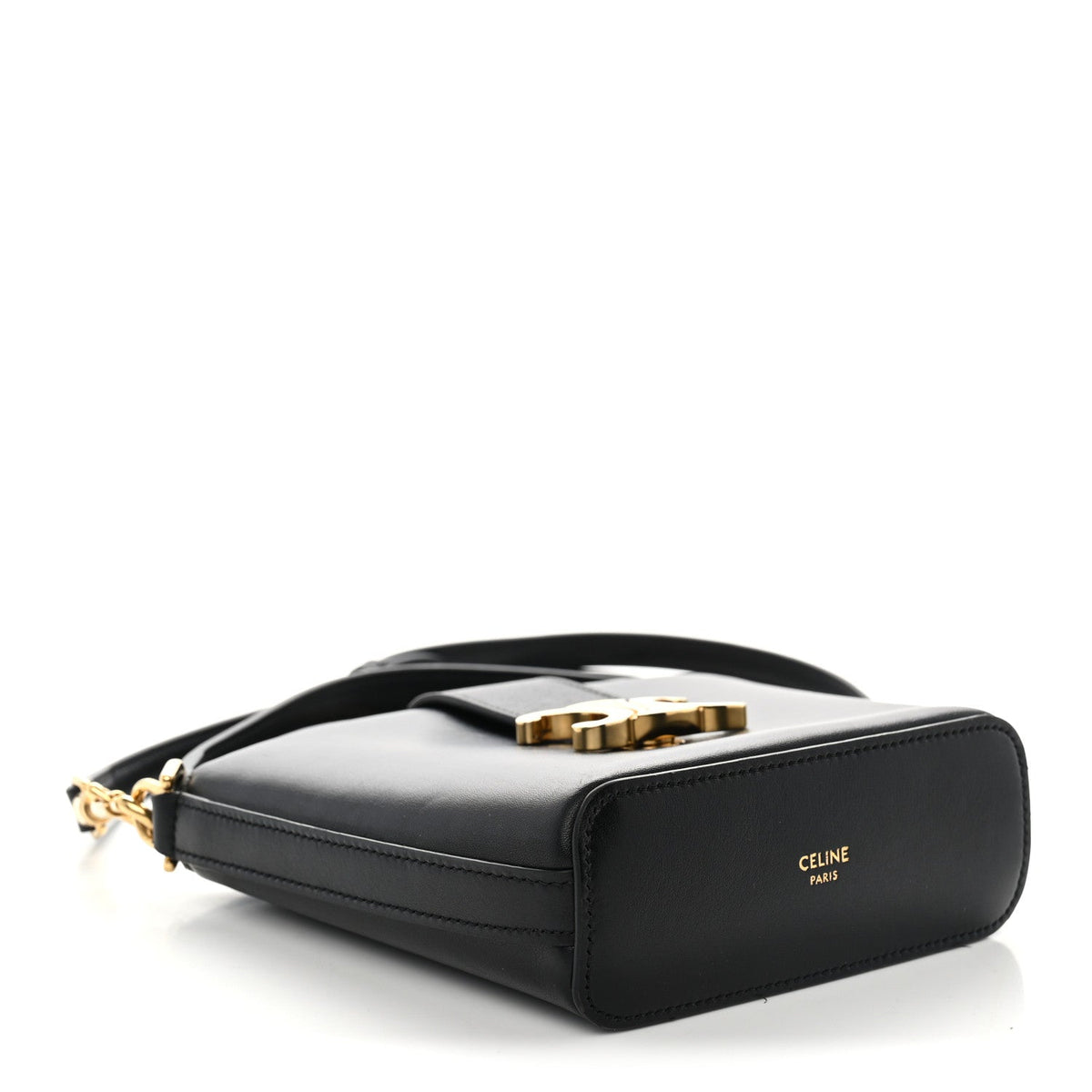 Smooth Calfskin Triomphe Mini Bucket Bag Black