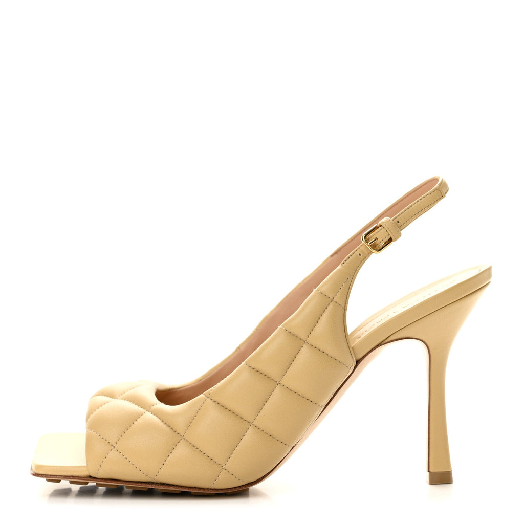 Nappa Matelasse Padded Slingback Sandals 40 Cane Sugar