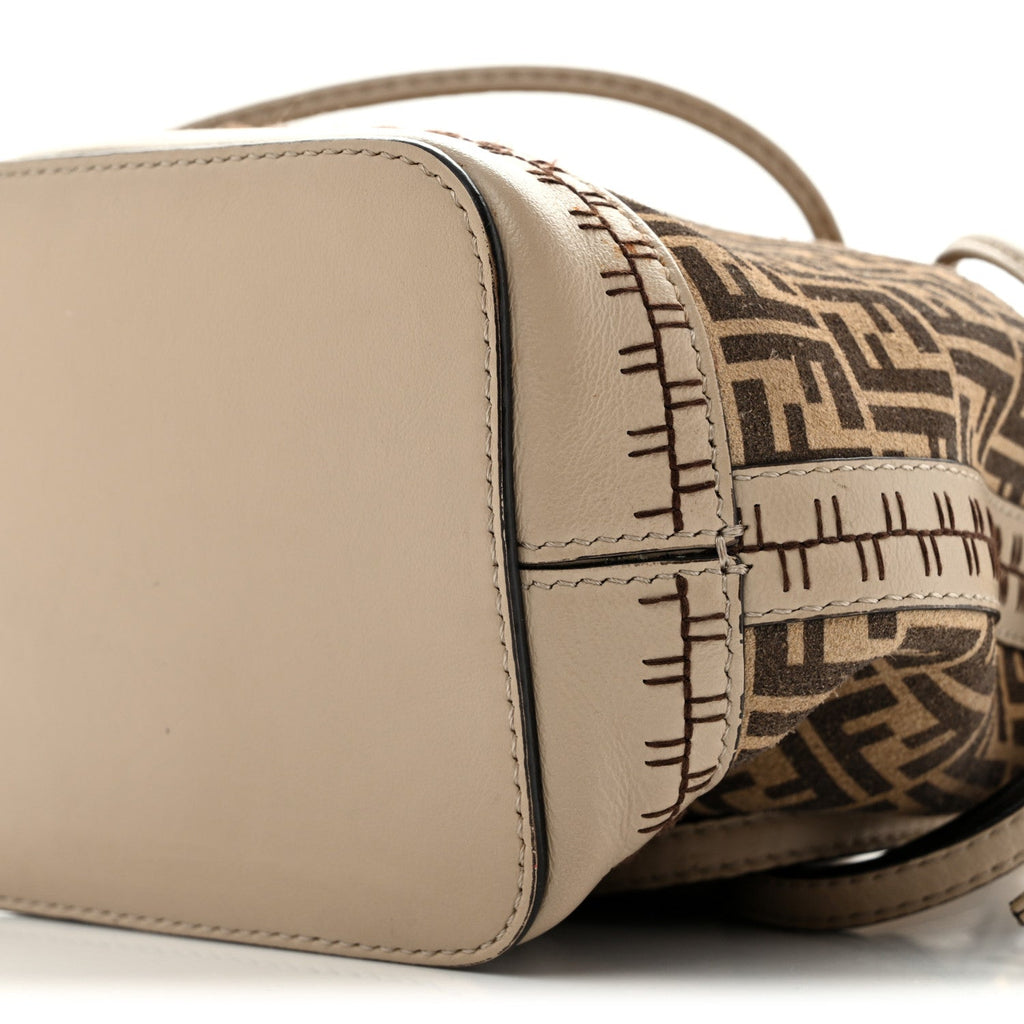 Suede Vitello Grace F is Fendi Micro FF Mini Mon Tresor Bucket Bag Nude Spring Maya
