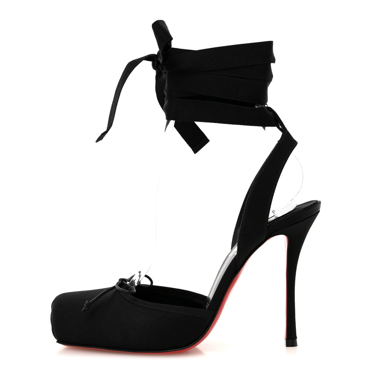 Crepe Satin Cassia Lace Up 100 Pumps 36 Black