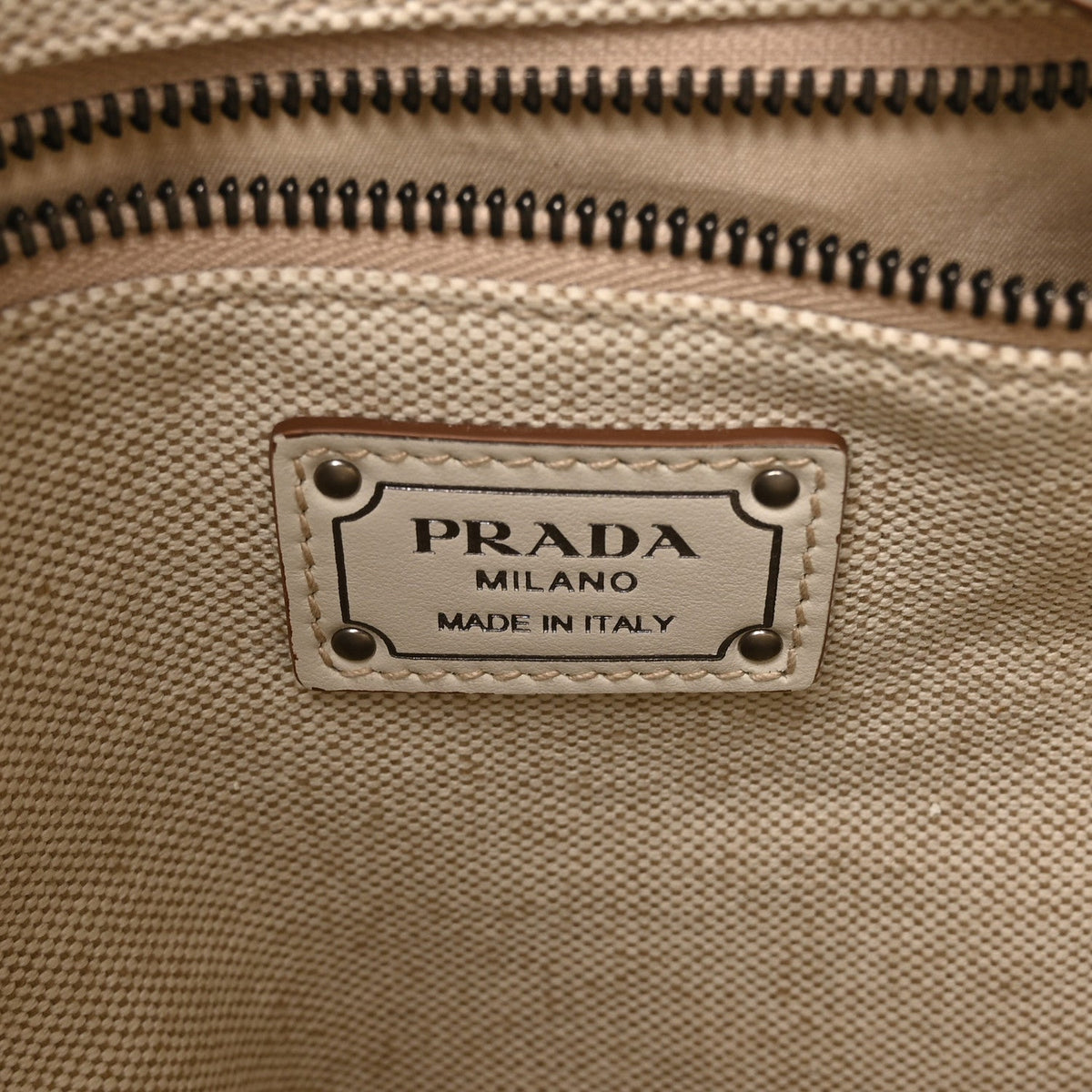 Canvas Calfskin Mini Route Bucket Bag Naturale
