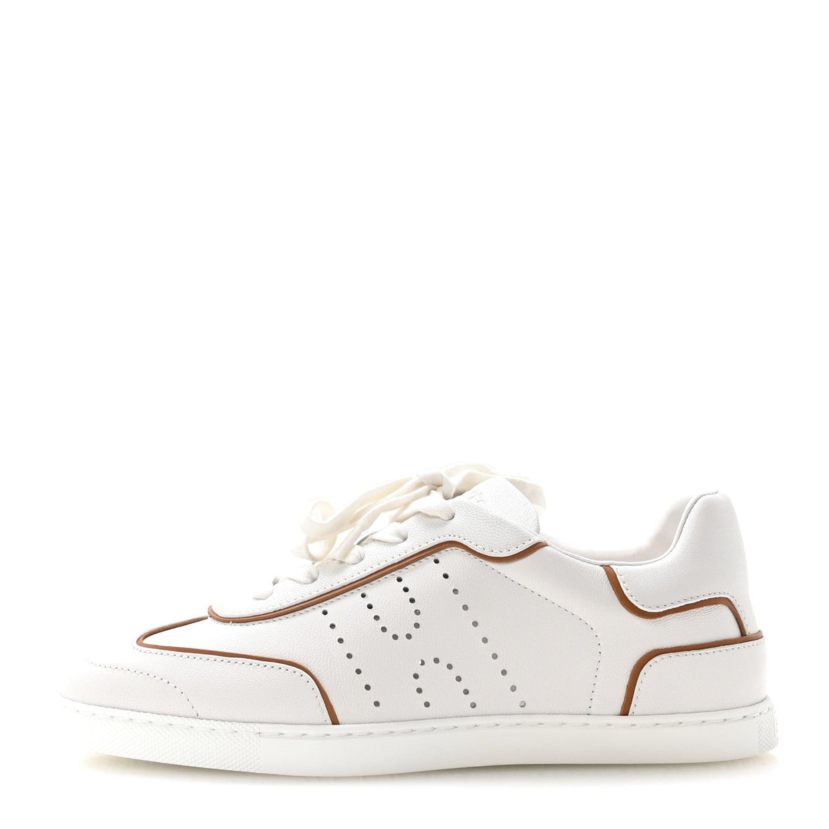 Sport Goatskin Calfskin Match Sneakers 37 White