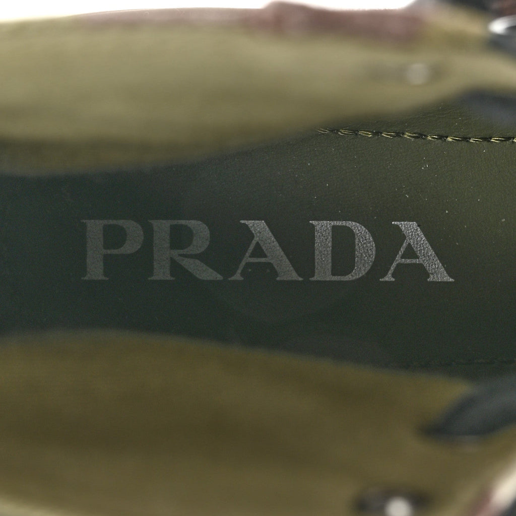 Denim Triangle Logo Camo Sneakers 35 Militare