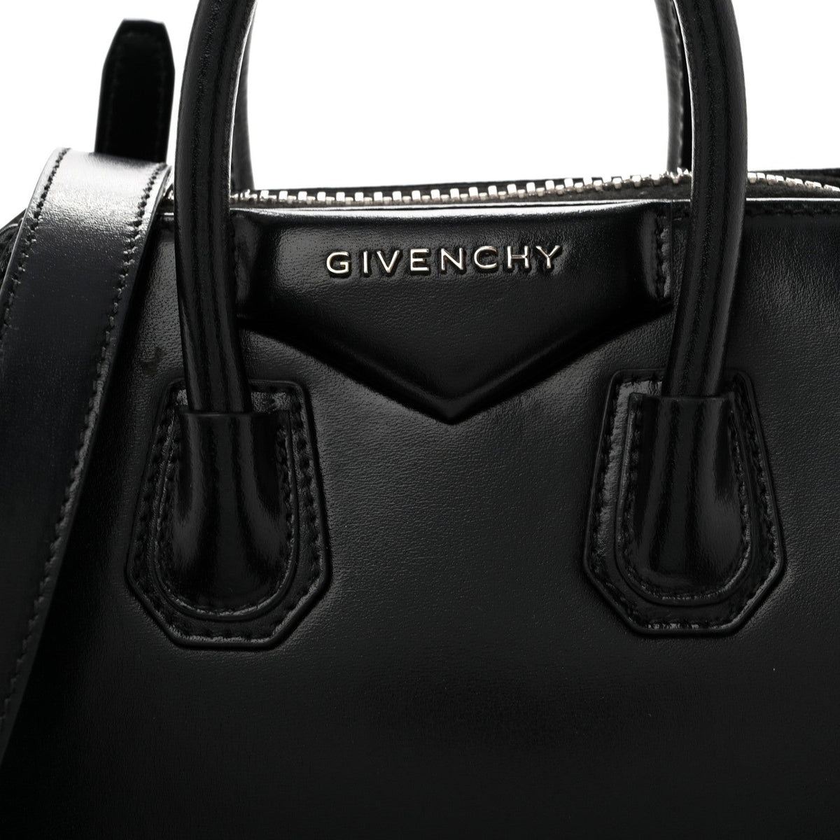 Shiny Lord Calfskin Mini Antigona Black
