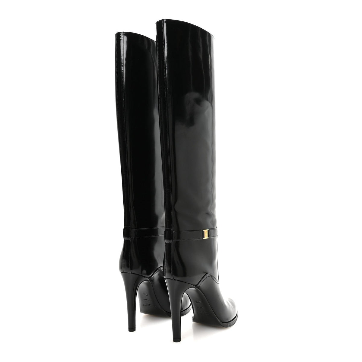 Patent Calfskin Linda 100 Boots 37.5 Black
