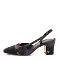 Denim Grosgrain Cap Toe CC Slingback Pumps 37 Charcoal Multicolor