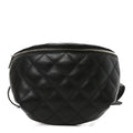 Calfskin Quilted Waist Belt Bag Black