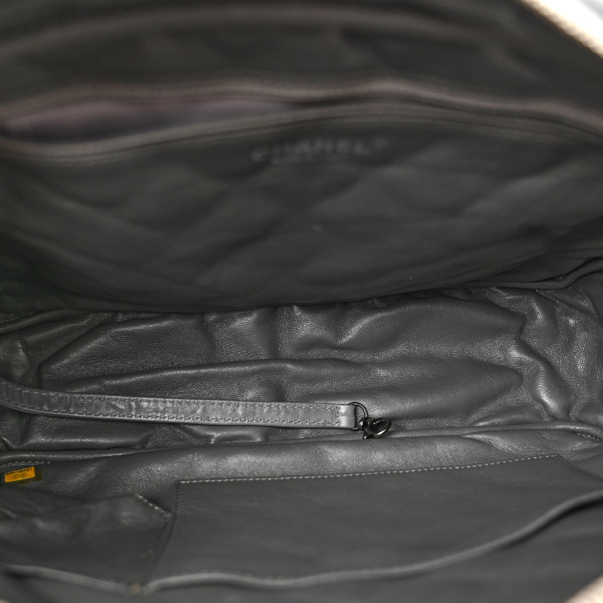 Aged Calfskin Quilted Large Reissue Camera Case Grey
