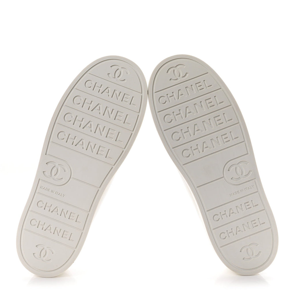 Lambskin Printed Logo Sneakers 39 White