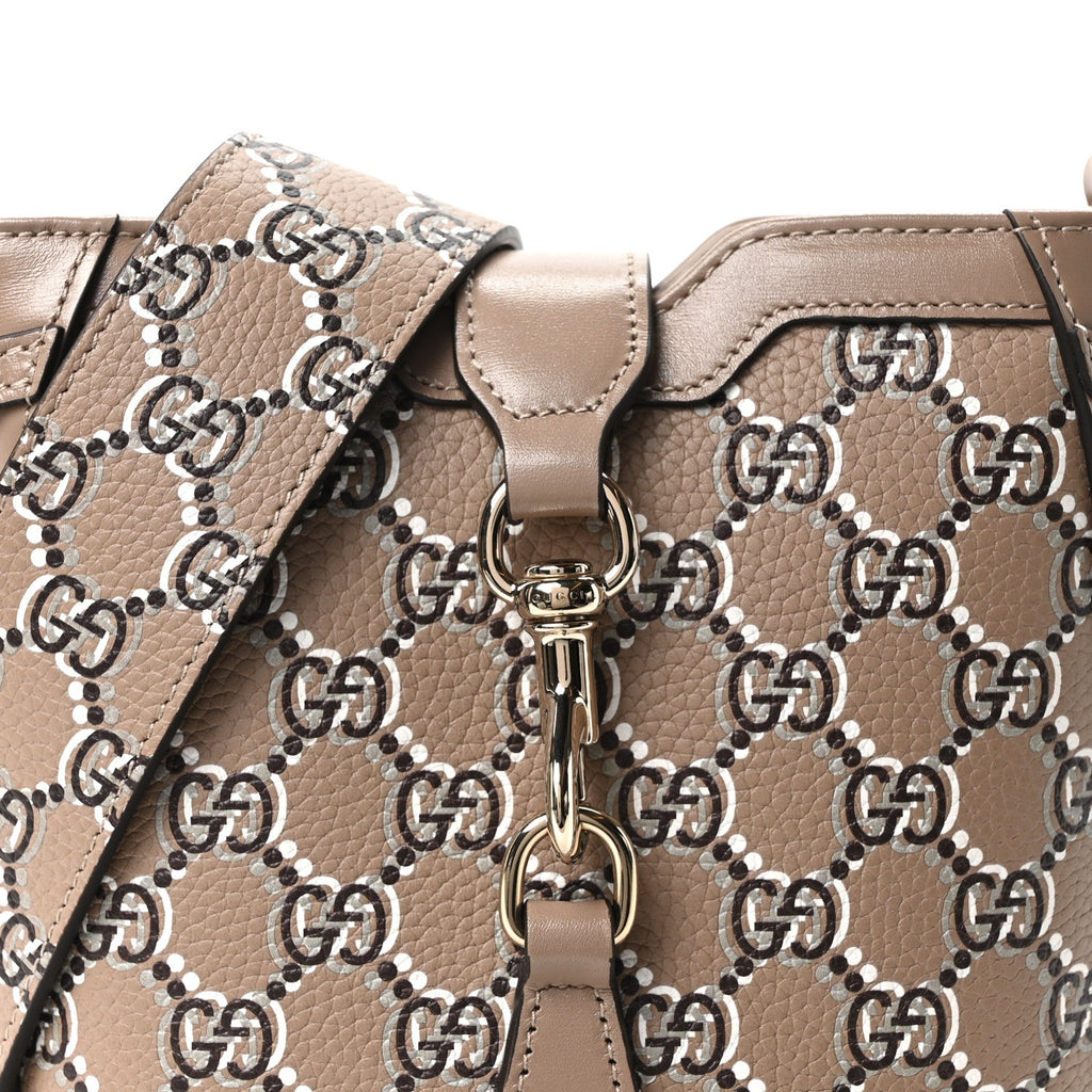 GG Shadow Monogram Mini Bucket Bag Beige Taupe