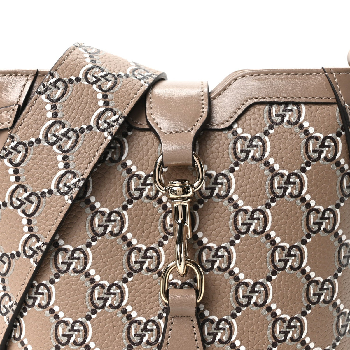 GG Shadow Monogram Mini Bucket Bag Beige Taupe
