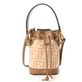 Wool Vitello King FF 1974 Mini Mon Tresor Bucket Bag Beige Cammello Sand