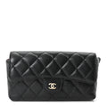 Caviar Quilted CC Flap Belt Bag Black