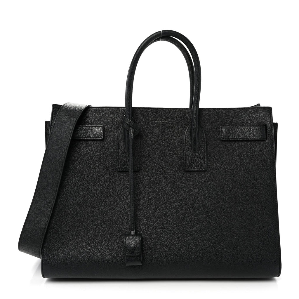 Grained Calfskin Large Sac De Jour Carryall Black