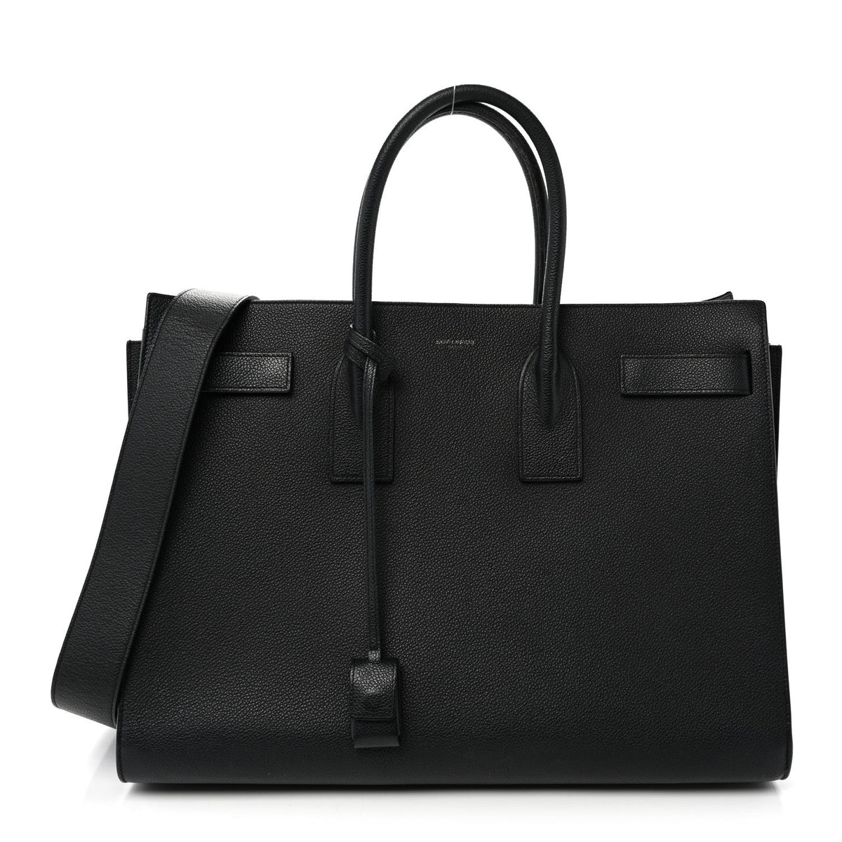 Grained Calfskin Large Sac De Jour Carryall Black