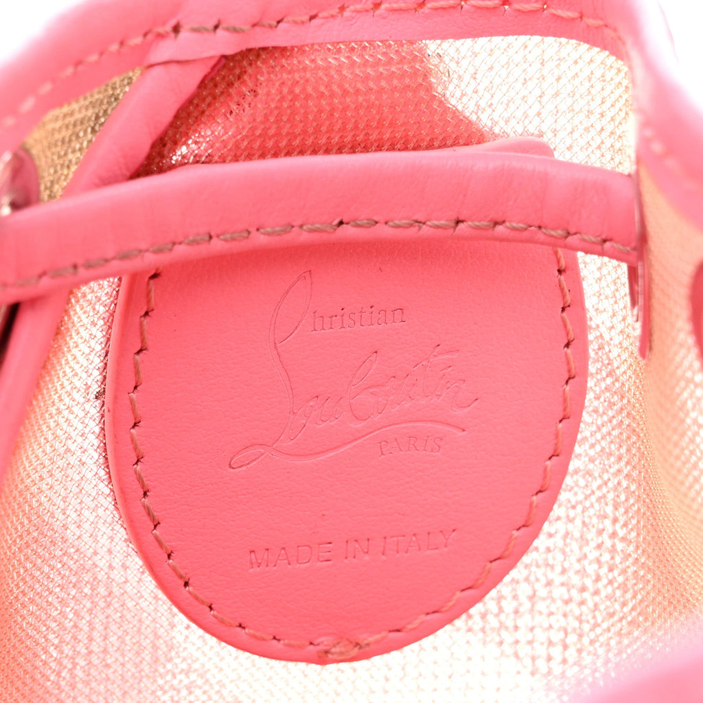 Calfskin Ruffle Tulle Marie Jane Bucket Bubble Gum