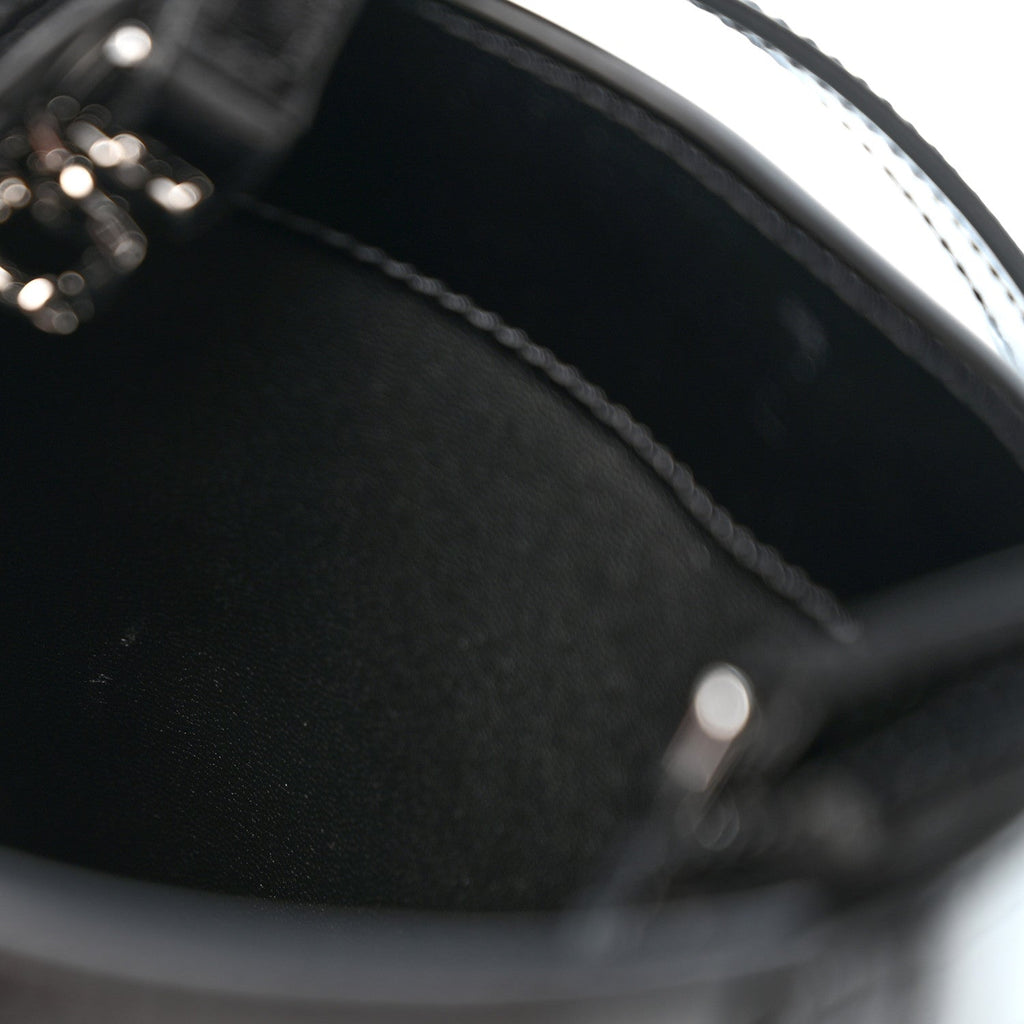 Box Calfskin Shark Lock Bucket Bag Black