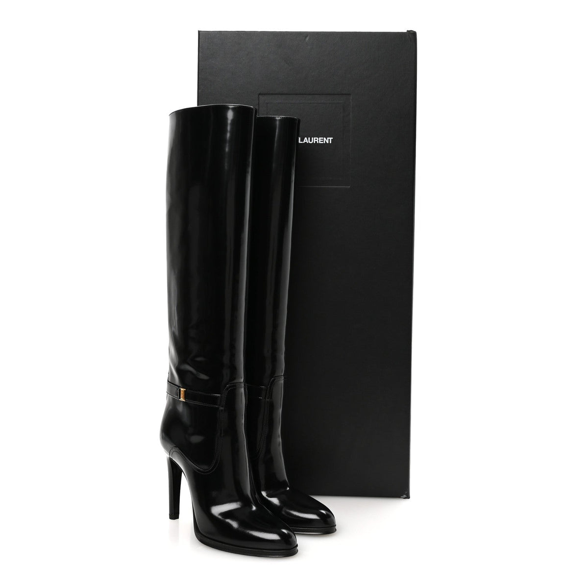 Patent Calfskin Linda 100 Boots 37.5 Black