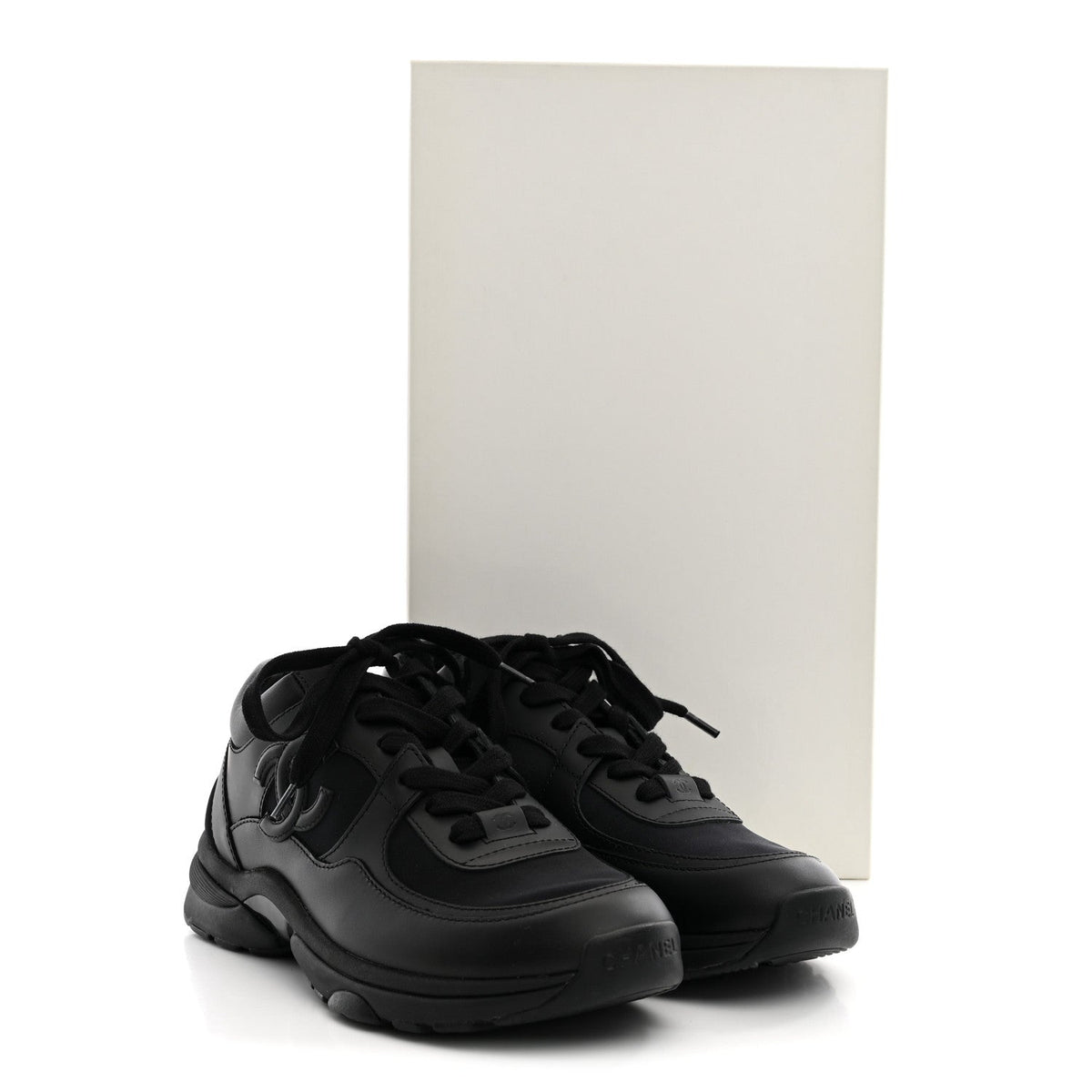 Lambskin Fabric CC Sneakers 37.5 Black