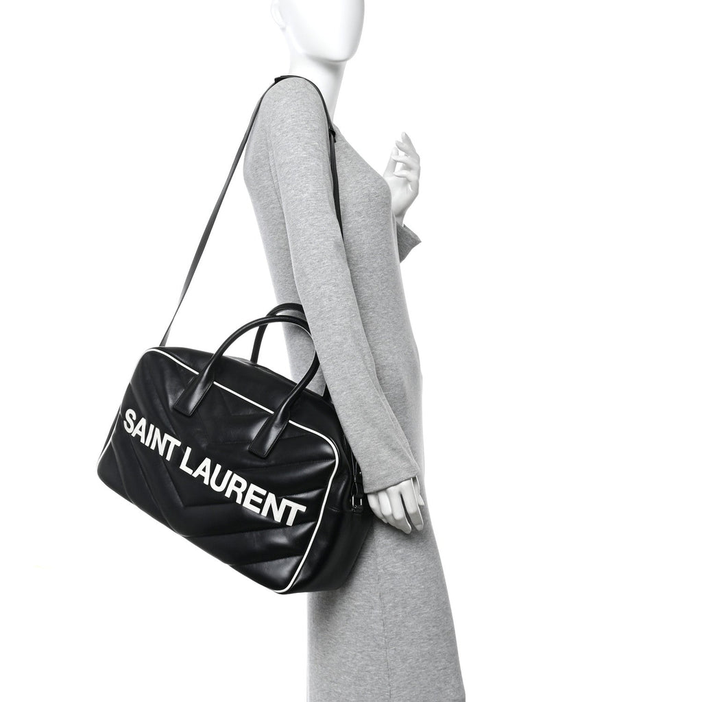 Calfskin Medium Miles Logo Bowler Duffel Bag Black