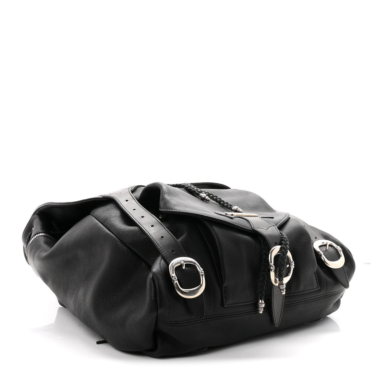 Calfskin Cross Patch Feurknee Backpack  Black