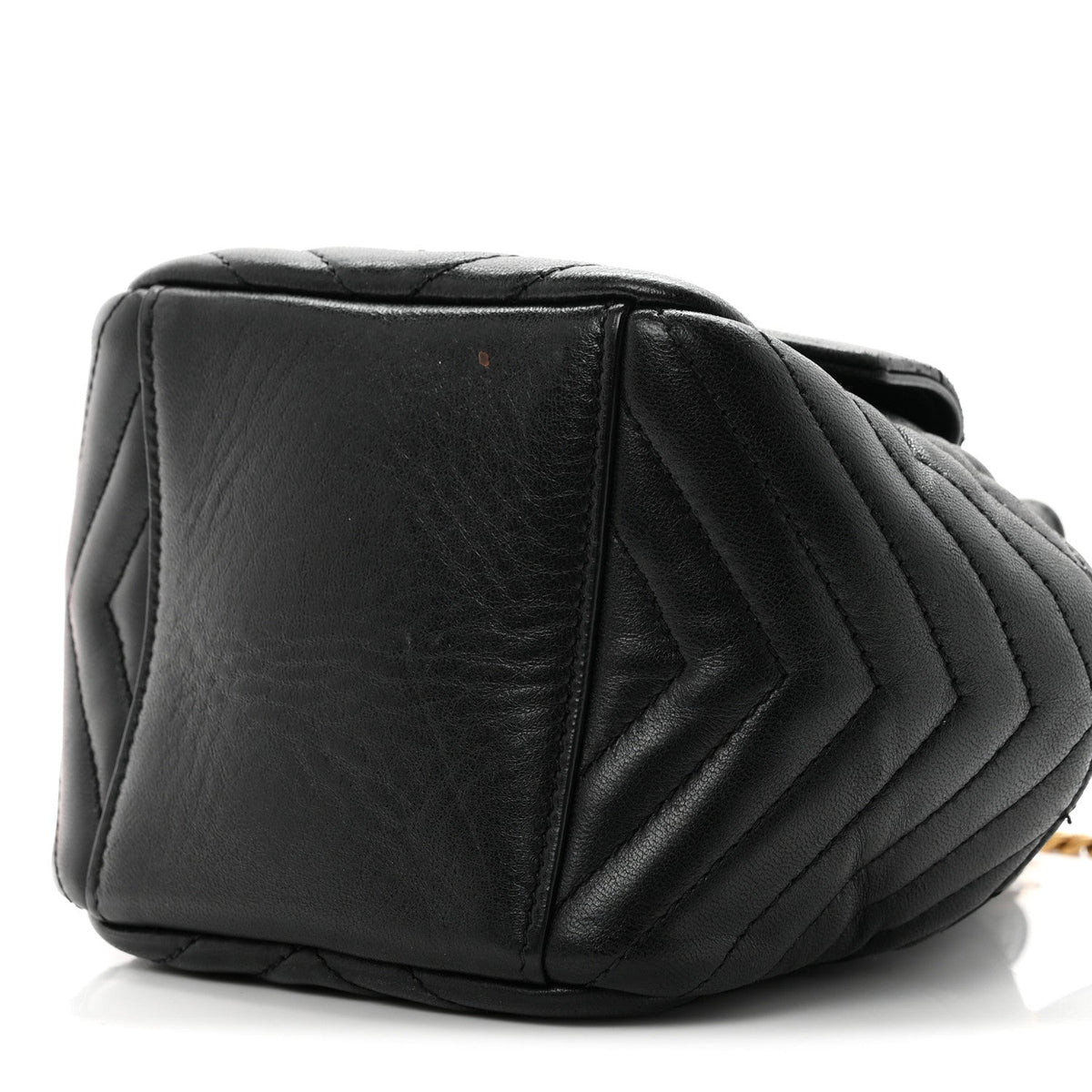 Lambskin Matelasse Monogram Joe Nano Bucket Bag Black