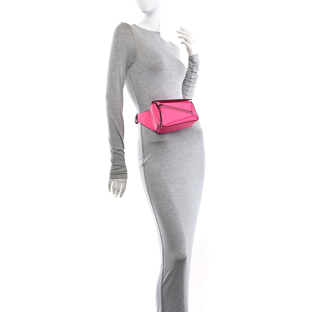 Calfskin Mini Puzzle Bumbag Neon Pink