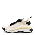 Velvet Calfskin Mixed Fibers CC Sneakers 40 Ivory Black