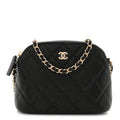Caviar Quilted Mini Classic Clutch With Chain Black