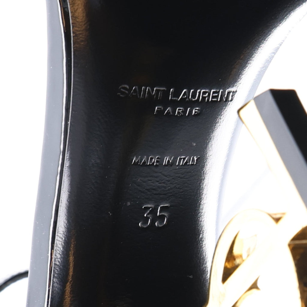 Patent Calfskin Opyum 110 Sandals 35 Black Gold