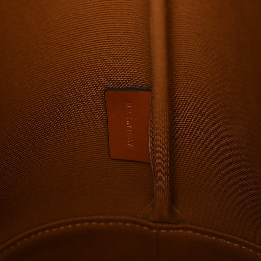 Triomphe Canvas Calfskin Small Bucket Bag Tan