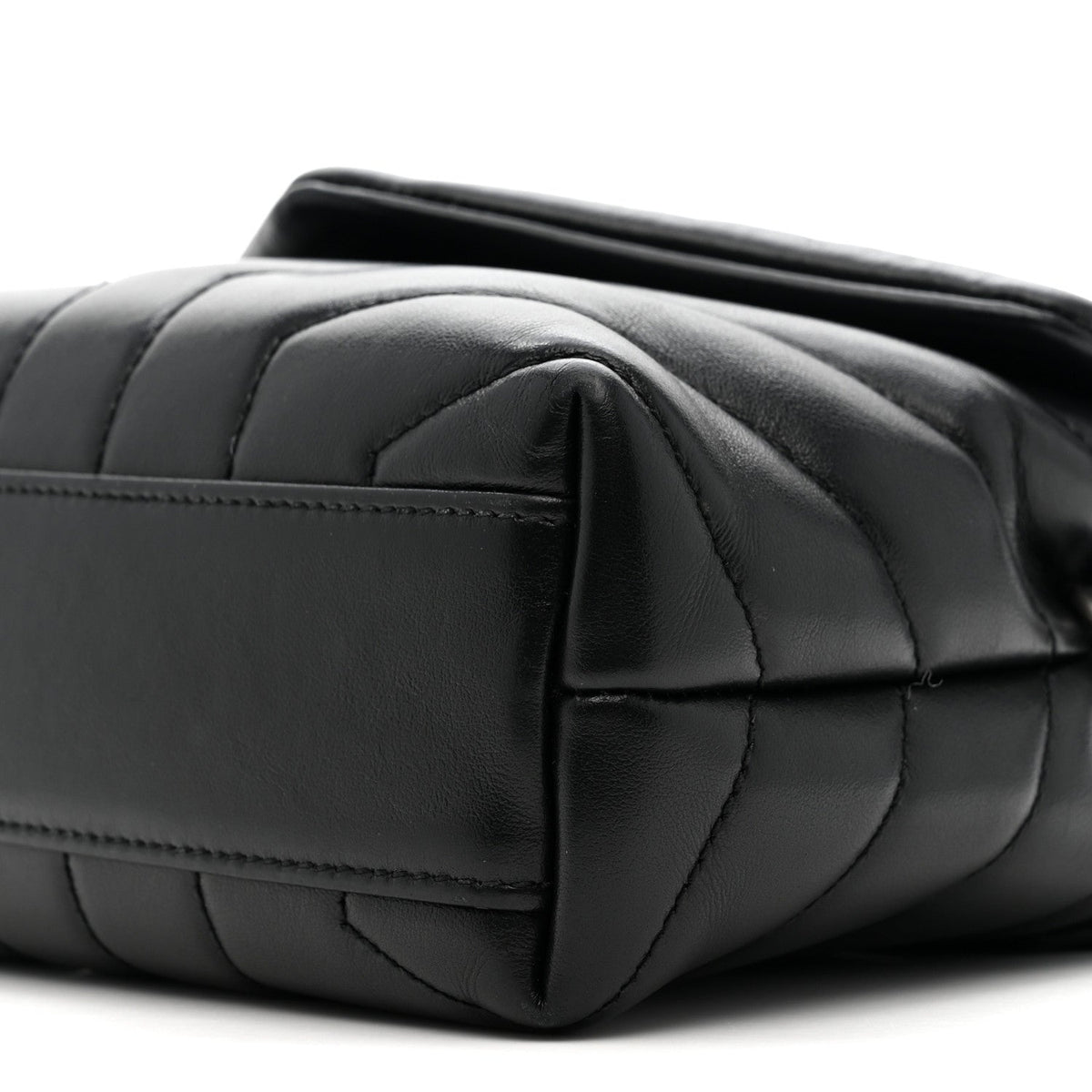 Calfskin Y Quilted Monogram Toy Loulou Crossbody Bag Black