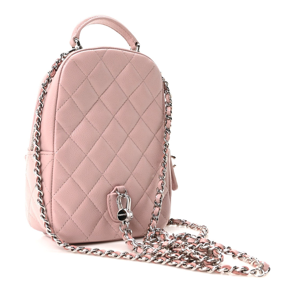 Caviar Quilted CC Mini Classic Backpack Pink