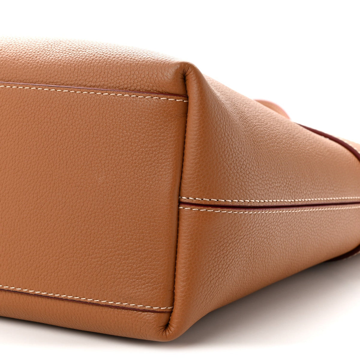 Grained Calfskin Large T-Bar Sling Tote  Tan