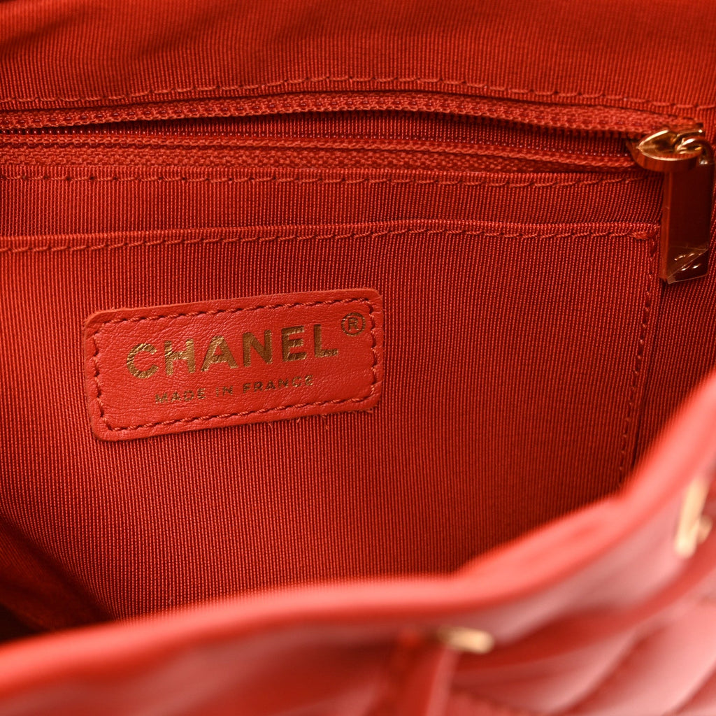 Lambskin Quilted Small Urban Spirit Backpack Red