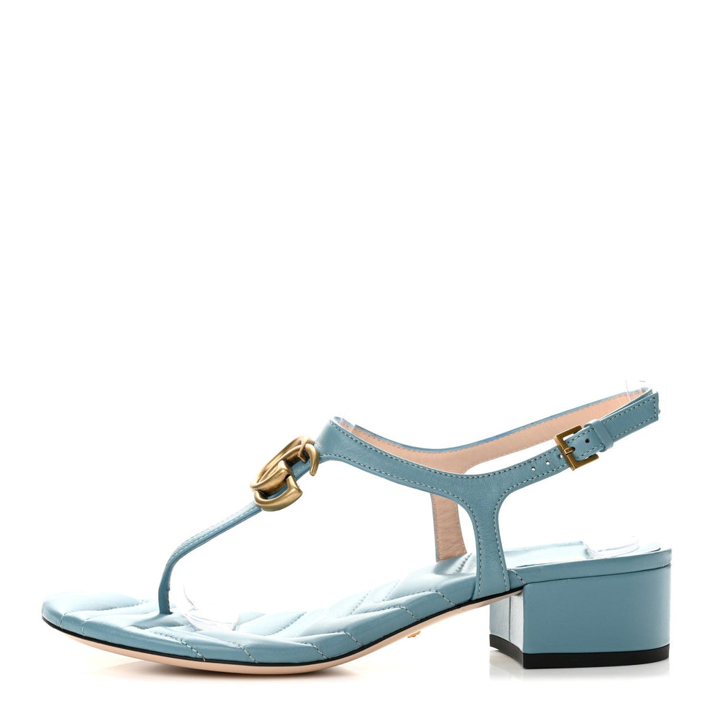 Nappa Matelasse Double G 35mm Thong Sandals 37.5 Sweet Blue