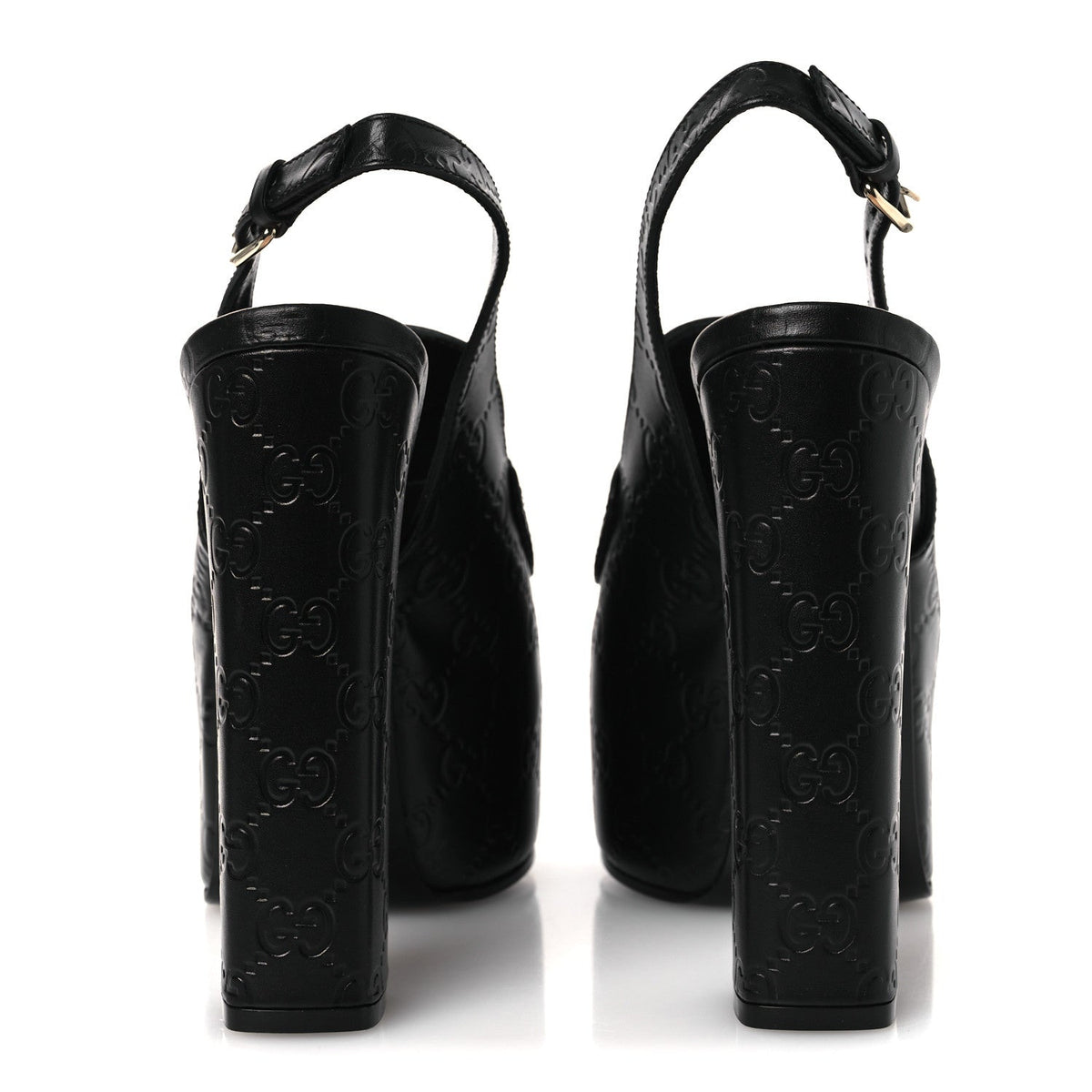 Guccissima Horsebit Platform 70/160mm Slingback Mules 38.5 Black