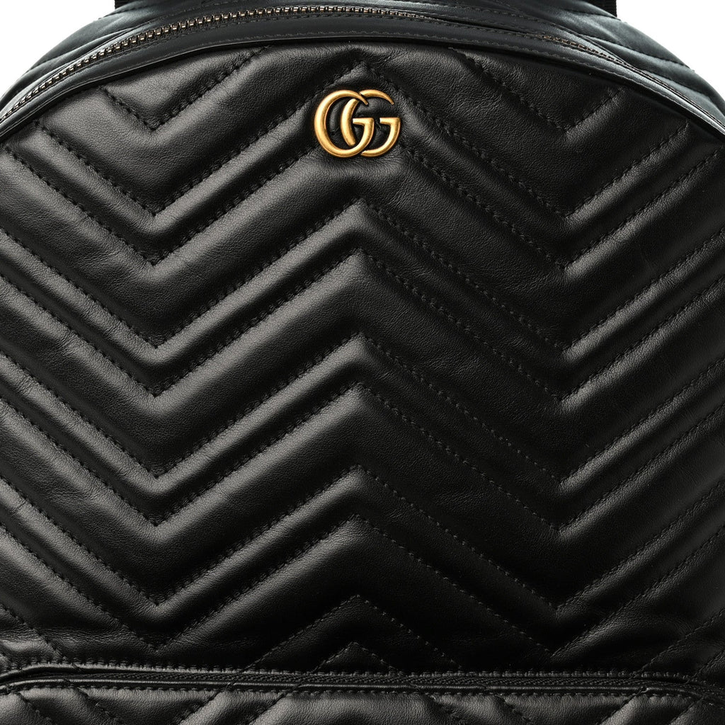 Calfskin Matelasse GG Marmont Day Backpack Black