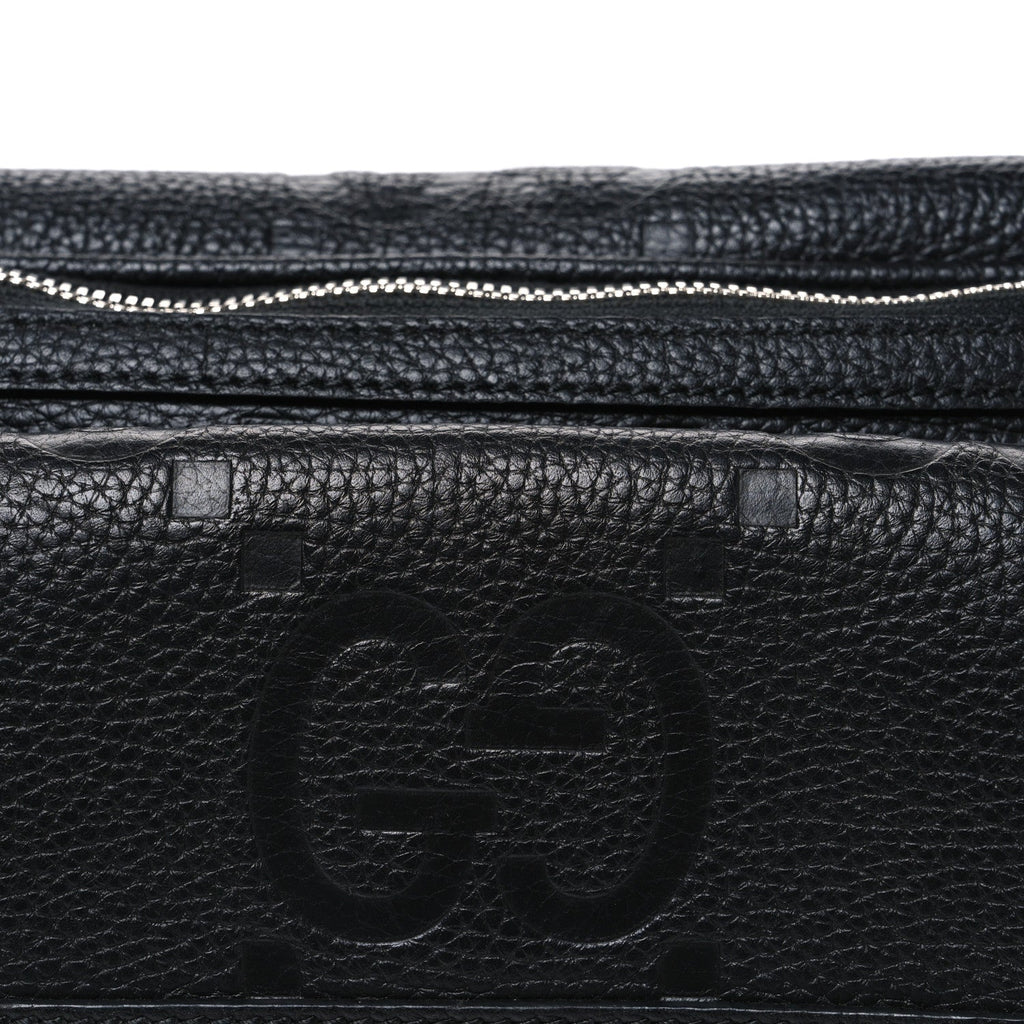 Calfskin GG Tennis Embossed Pocket Belt Bag Black
