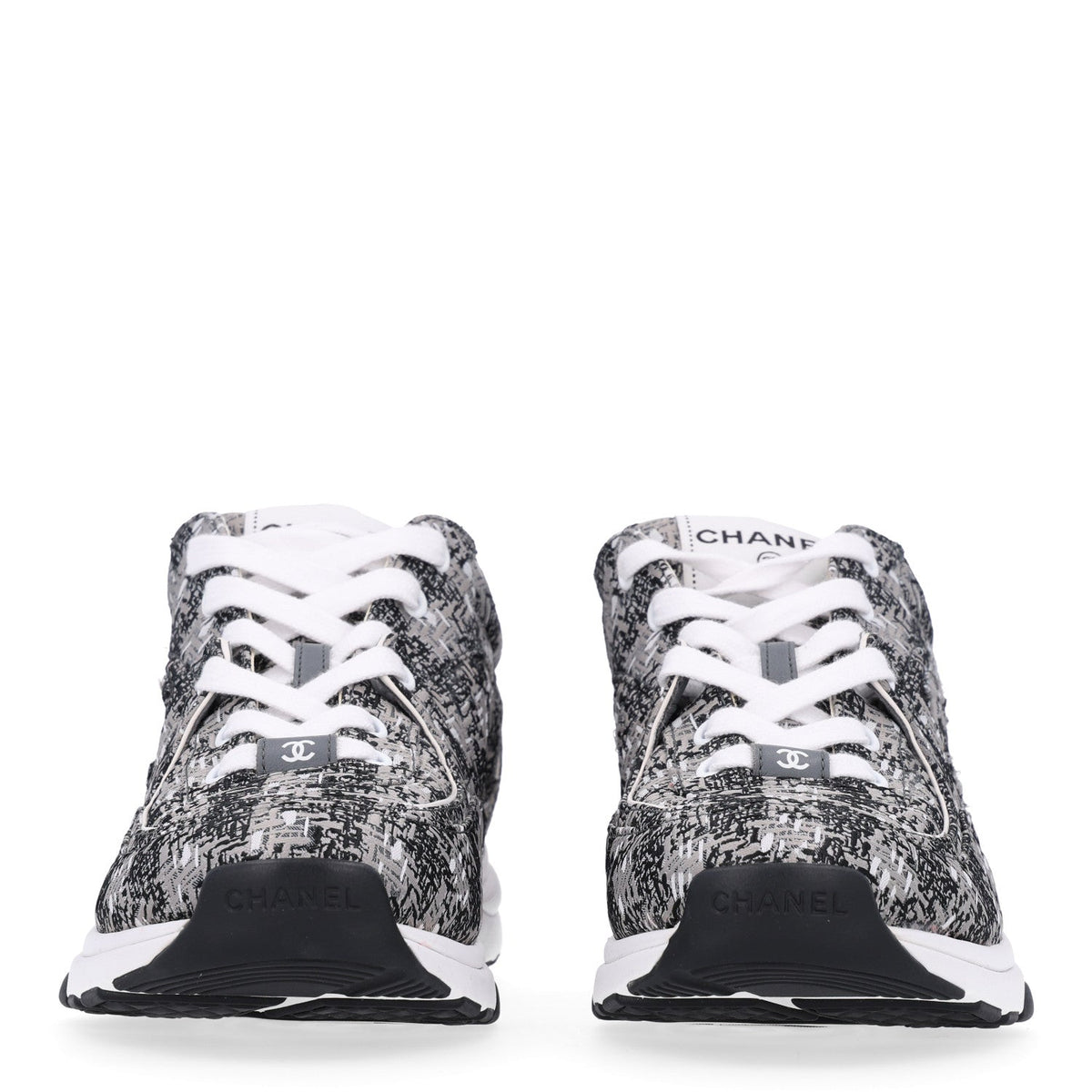 Tweed Mens CC Sneakers 41 Grey Black
