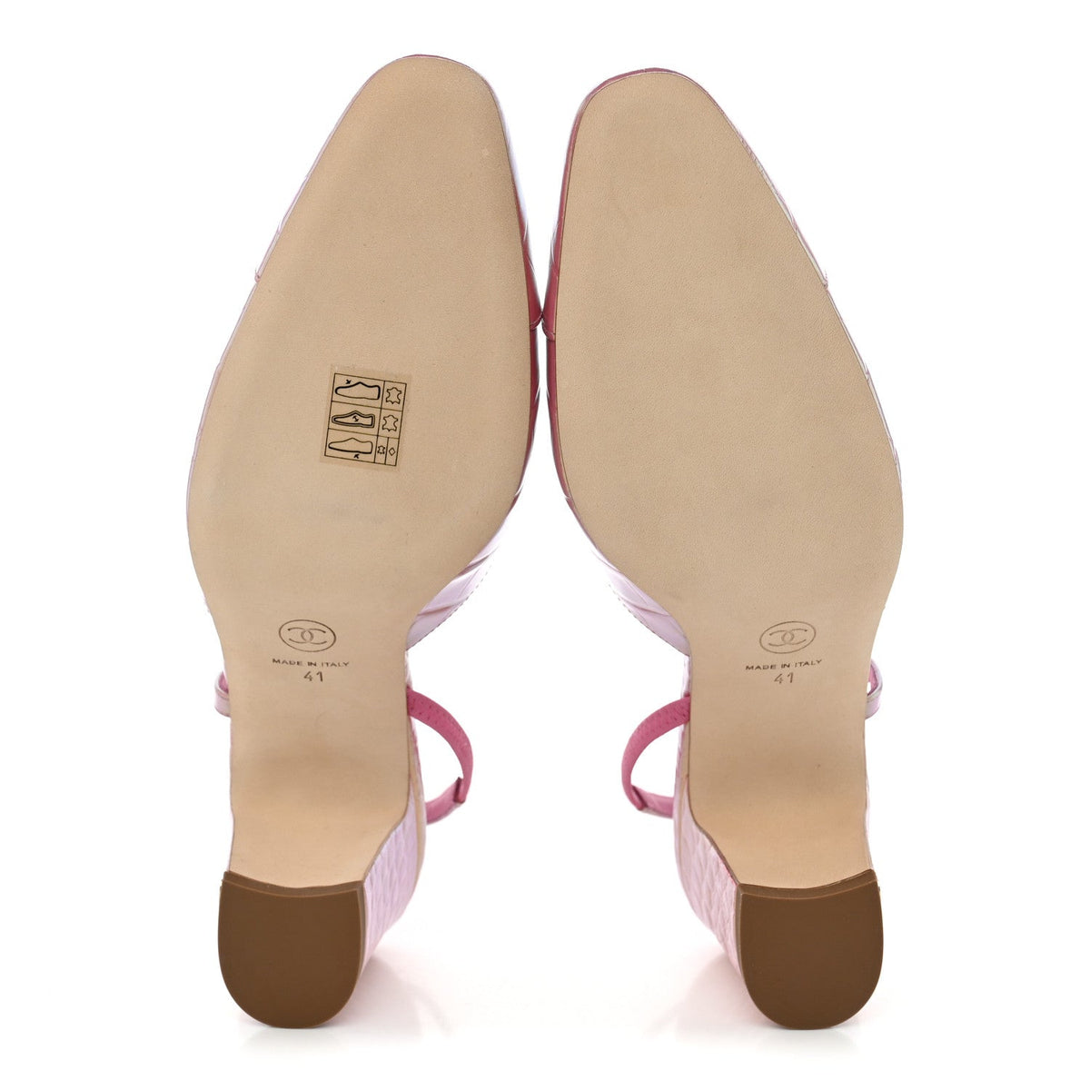 Iridescent  Crocodile Embossed CC Cap Toe CC Slingback Pumps 41 Pink